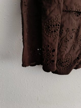Blazer Zara Recta Hombreras Bordados Perforados