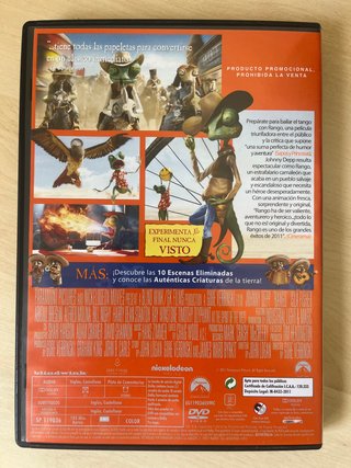 DVD Rango Pelicula Animacion Gore Verbinski