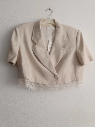 Blazer con encaje Zara talla XL con lino