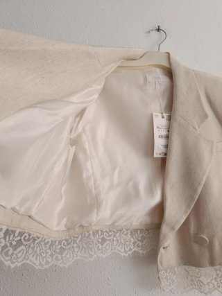 Blazer con encaje Zara talla XL con lino