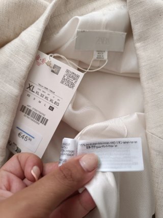 Blazer con encaje Zara talla XL con lino