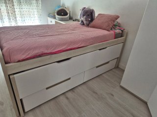 Cama nido con somieres de muelles ensacados