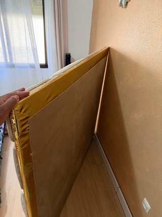 Cabecero de cama beige y dorado 150