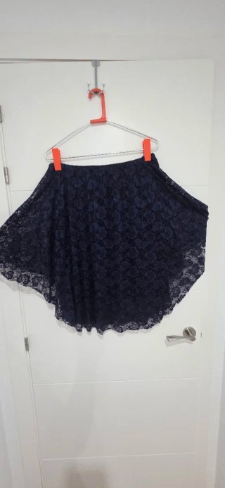 Falda de encaje azul marino