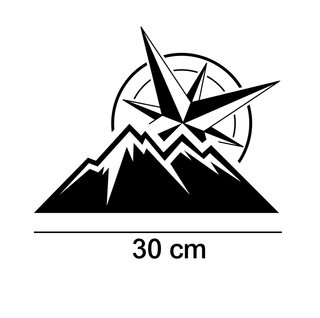 Pegatina Rosa de los Vientos y Montaña.