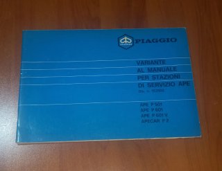 PIAGGIO, RIVISTA LIBRO, VARIANTE MANUALE USO - APE