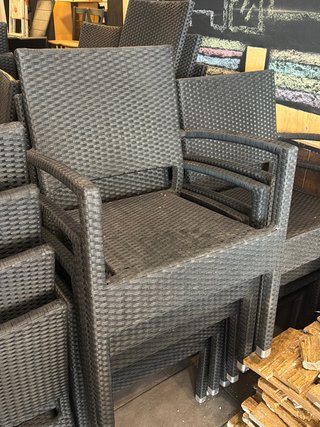 Lote 24 sillones ratán negro terraza