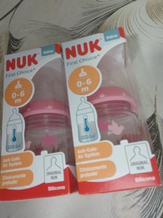 2 Biberones NUK First Choice+ Vidrio 0-6m