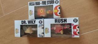 Pack 3 Funkos Mega Man: Rush, Dr. Wily, Fire Storm