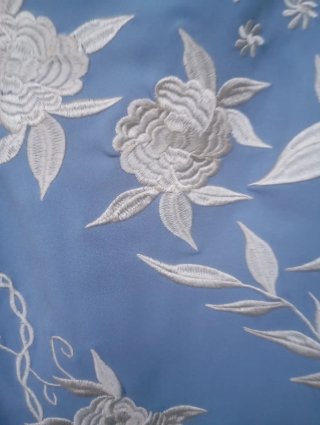 Mantoncillo Flamenca Azul y Blanco