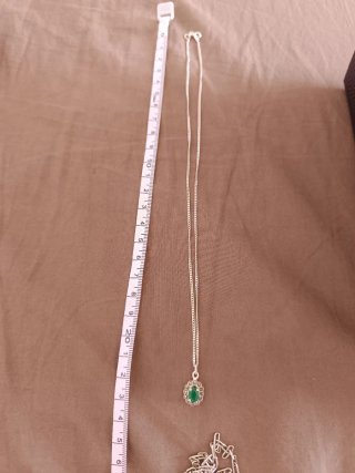 Colgante esmeralda marcasitas + cadena