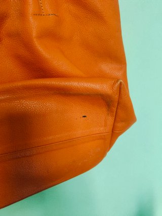 Bolso Tote Cuero Vacuno Argentino Naranja