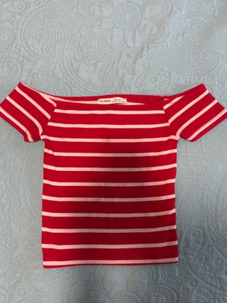 Top Hombros Descubiertos Rayas Pull&Bear XS