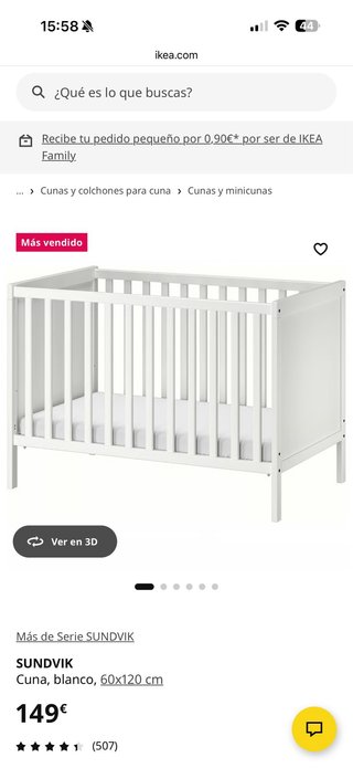 Cuna Ikea Sundvik Blanca