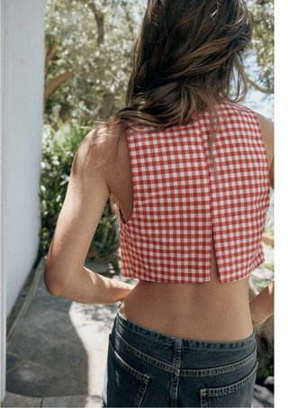 Crop Top Cuadro Vichy Zara