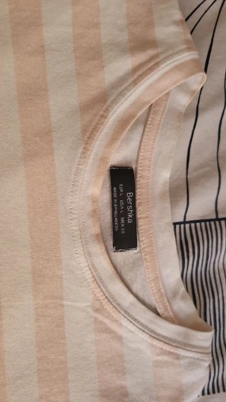 Camiseta Bershka rayas rosa palo Talla L NUEVO