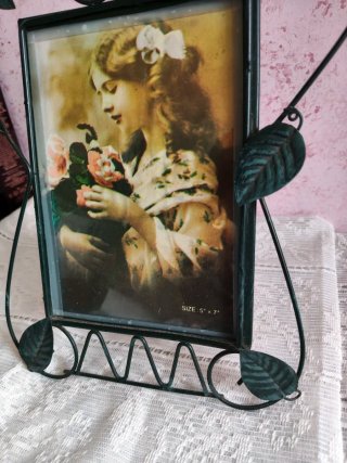 Portafoto cuore decorato con foglie