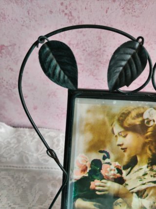 Portafoto cuore decorato con foglie
