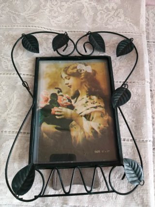 Portafoto cuore decorato con foglie