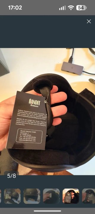 Casco Moto Jet Bandit Negro Talla L