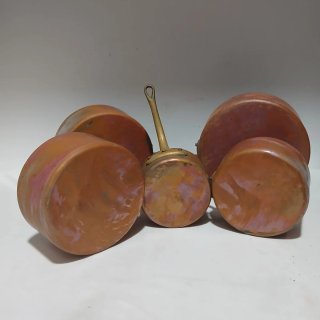Cazos franceses vintage de cobre y latón