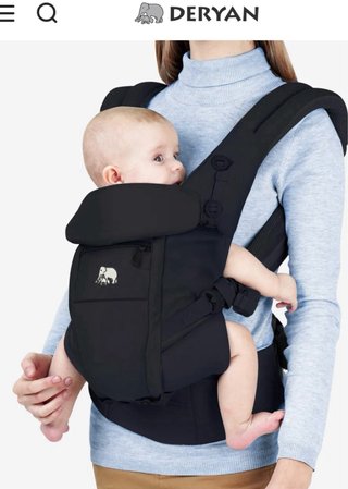 Mochila porta bebés negra