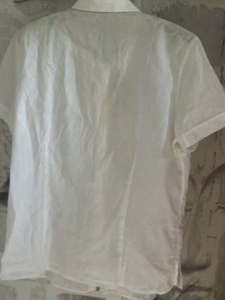 Camisa Burberry Blanca Manga Corta Talla L