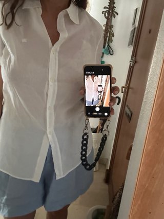 Camisa Burberry Blanca Manga Corta Talla L