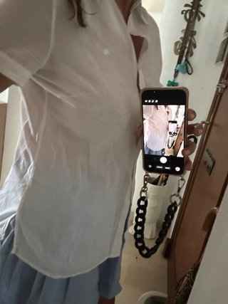 Camisa Burberry Blanca Manga Corta Talla L