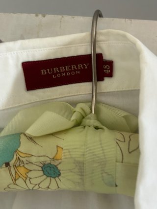 Camisa Burberry Blanca Manga Corta Talla L