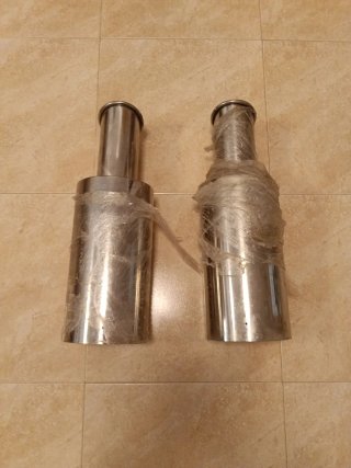2 Tubos de Escape Coche Acero Inoxidable