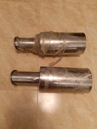 2 Tubos de Escape Coche Acero Inoxidable