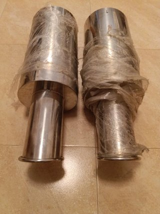 2 Tubos de Escape Coche Acero Inoxidable