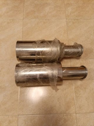 2 Tubos de Escape Coche Acero Inoxidable