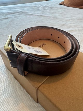 Cinturón de piel Meermin marrón y dorado