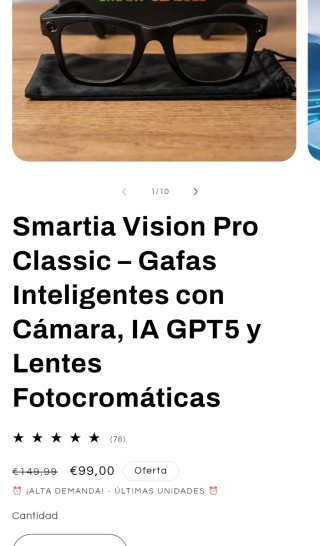 Gafas Inteligentes Smartia Smart Wellbeing