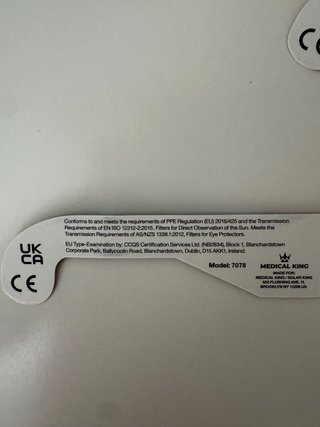 Gafas Eclipse ISO 12312-2:2015 Medical King