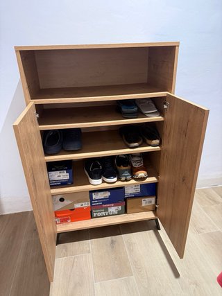Mueble zapatero madera y metal