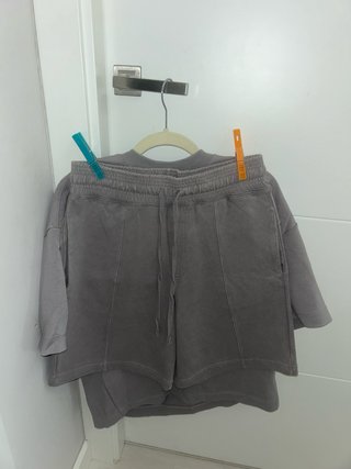 Sudadera + pantalón corto gris estilo urbano | Con