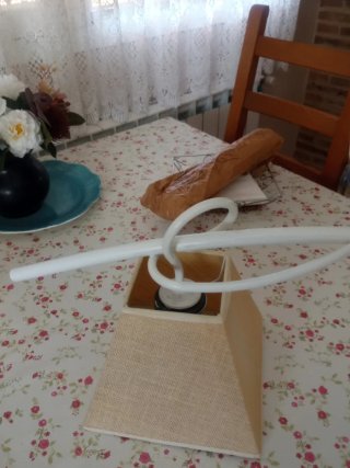 Lámpara forja blanco roto