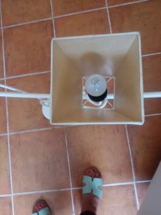 Lámpara forja blanco roto