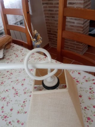 Lámpara forja blanco roto