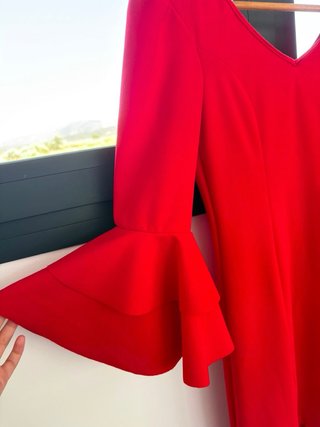 Traje de flamenca rojo volantes