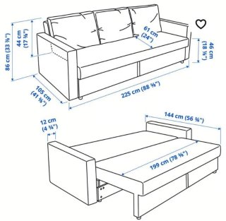 Sofá Cama IKEA FRIHETEN 3 Plazas Gris