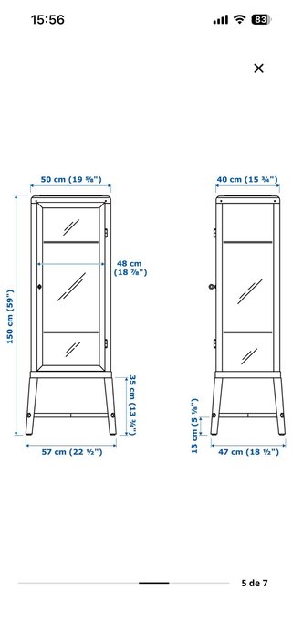 Vitrina Ikea Fabrikor Negra Nueva