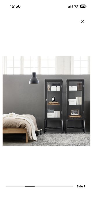 Vitrina Ikea Fabrikor Negra Nueva
