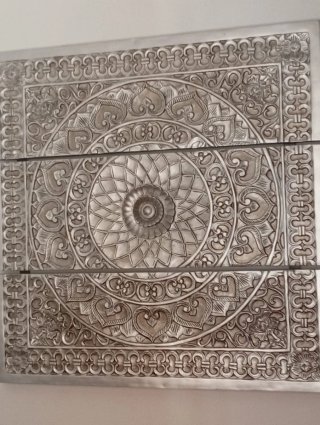 Cuadro Decorativo Grande Metal Plateado