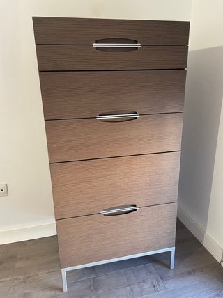 Cómoda y 2 Mesitas de Noche Madera y Metal