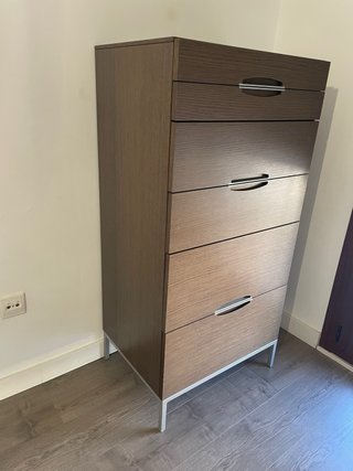 Cómoda y 2 Mesitas de Noche Madera y Metal