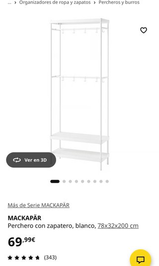Perchero burro Ikea MACKAPÄR blanco